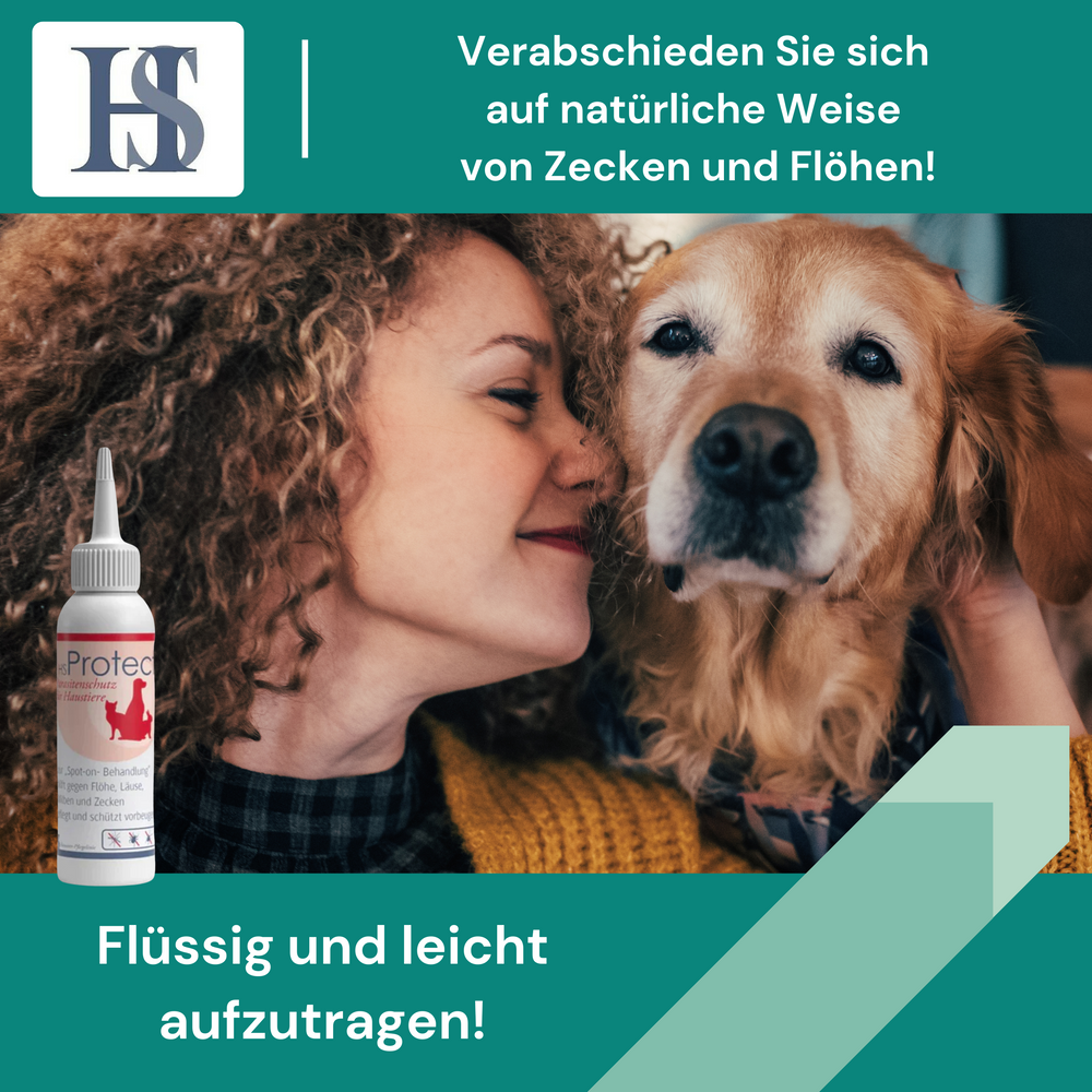 
                  
                    Laden Sie das Bild in den Galerie-Viewer, HS Protect Spot on dog - 100 ml - bei Last mit Zecken und Flöhen.
                  
                